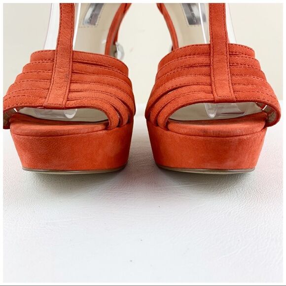 INC INTERNATIONAL CONCEPTS HEELS Orange Suede Shoe 6.5 - Picture 8 of 12